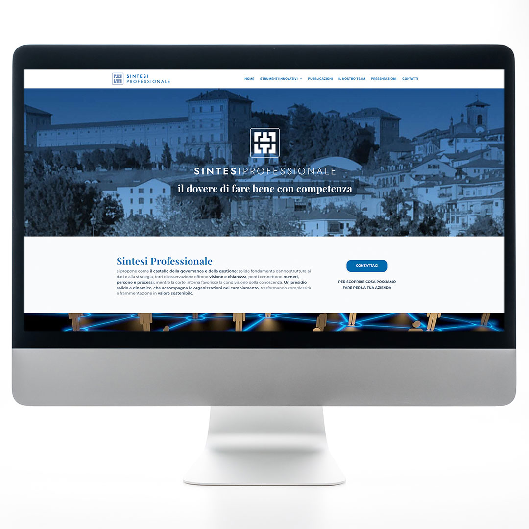 Infusiondesign creatività e grafica sito web per Sintesi Professionale, uno studio che fornisce supporto alla governance aziendale mediante servizi di gestione amministrativa e contabile, garantendo efficienza e conformità normativa. Opera con specifica competenza nell’organizzazione di enti non profit, sportivi, del Terzo Settore e cooperative.
