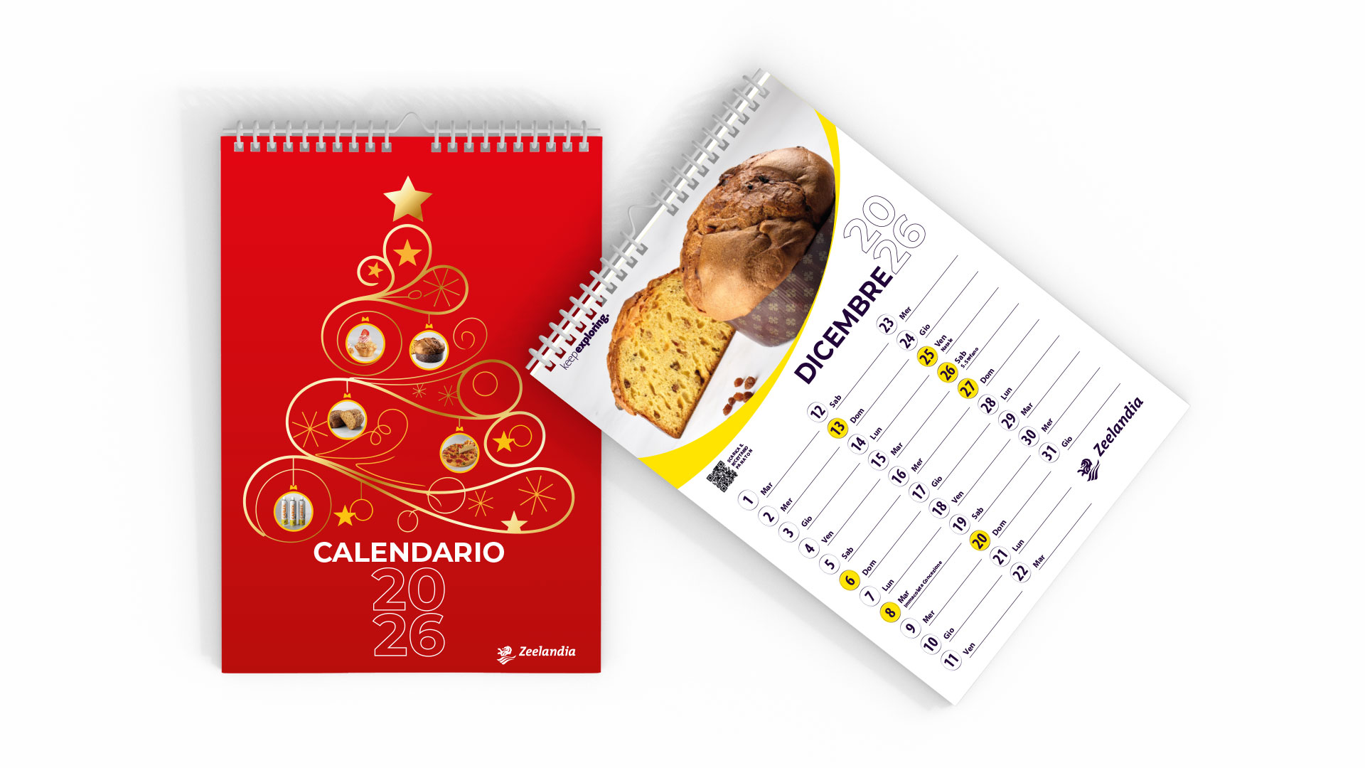 Infusiondesign grafica calendario per la pasticceria, creatività copertina e pagine interne